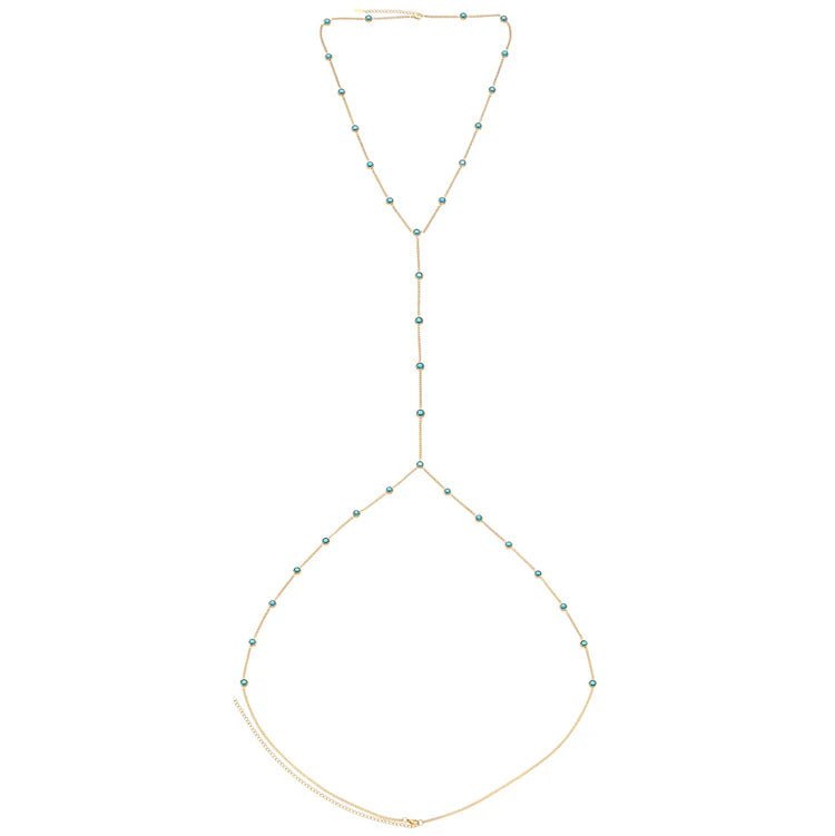 Bijoux De Mimi Olivia Body Chain Gold & Turquoise