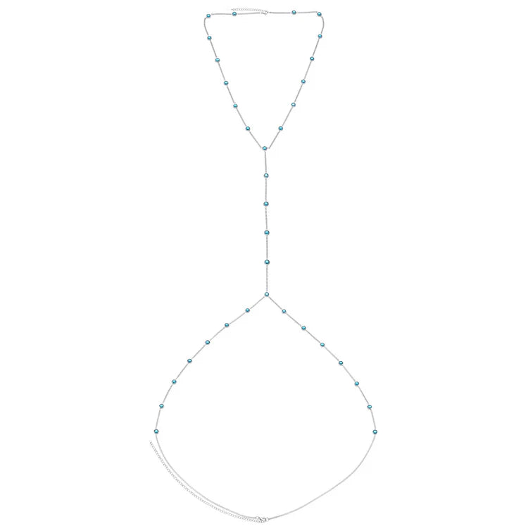 Bijoux De Mimi Olivia Body Chain Silver & Turquoise