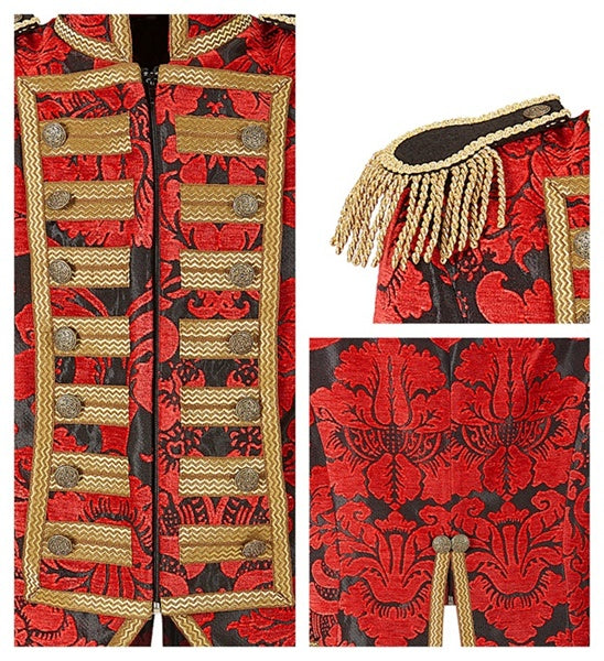 Red Jacquard Parade Coat
