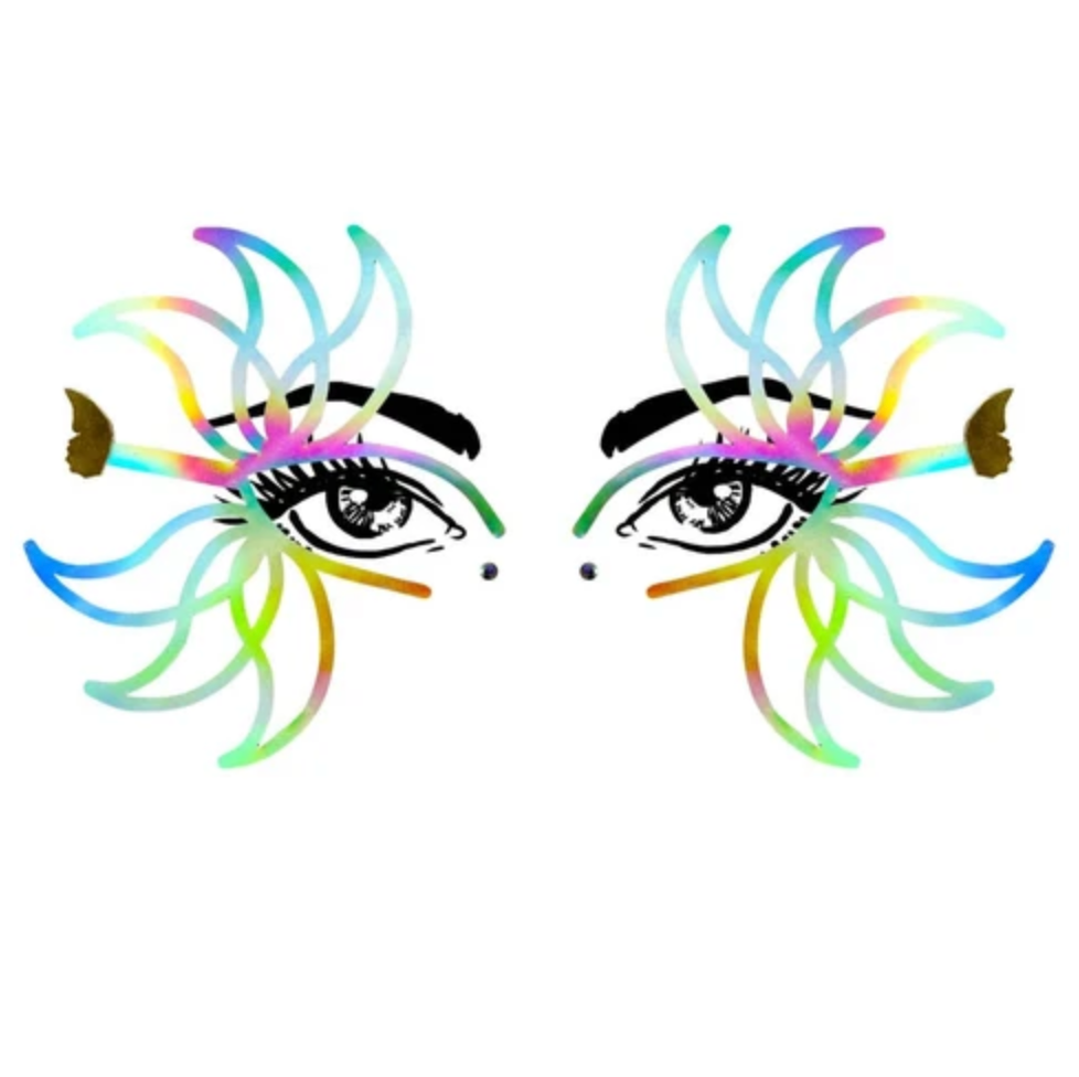 Rainbow Petal Glow Holographic Face Sticker