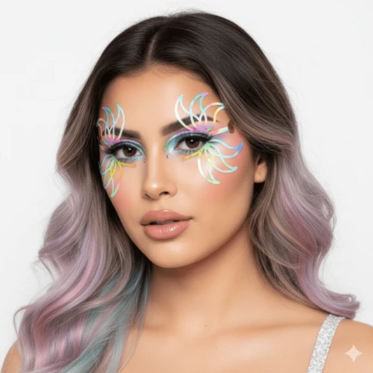 Rainbow Petal Glow Holographic Face Sticker