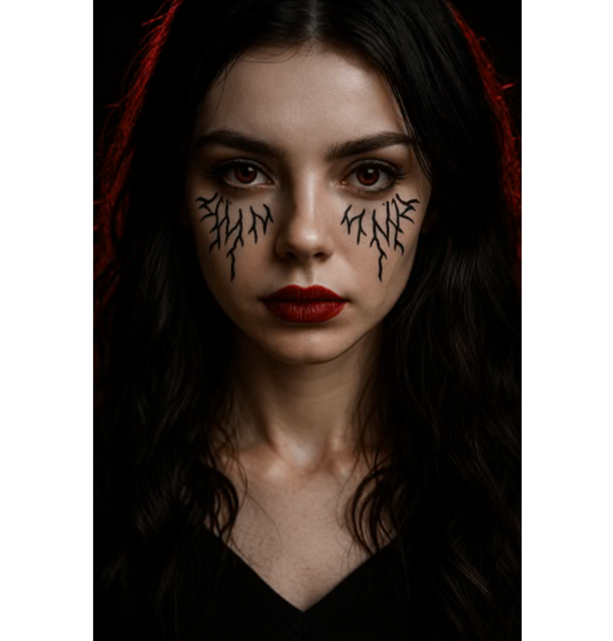 Salvatore Black Glitter Vampire Eye Veins Face Sticker