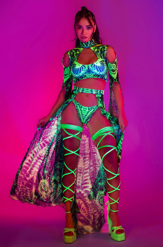 COMING SOON Gardens of Paradise Open Front Skirt