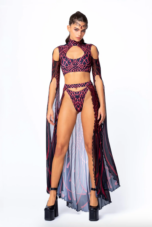 Scarlet Temptation Open Front Skirt