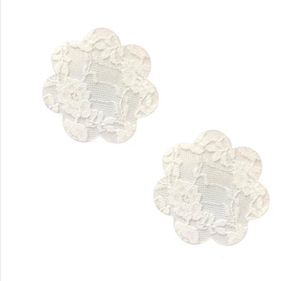 Neva Nude White Lace Back To BAEsics Petal Nipple Cover Pasties