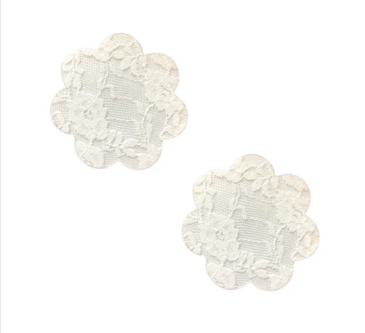Neva Nude White Lace Back To BAEsics Petal Nipple Cover Pasties