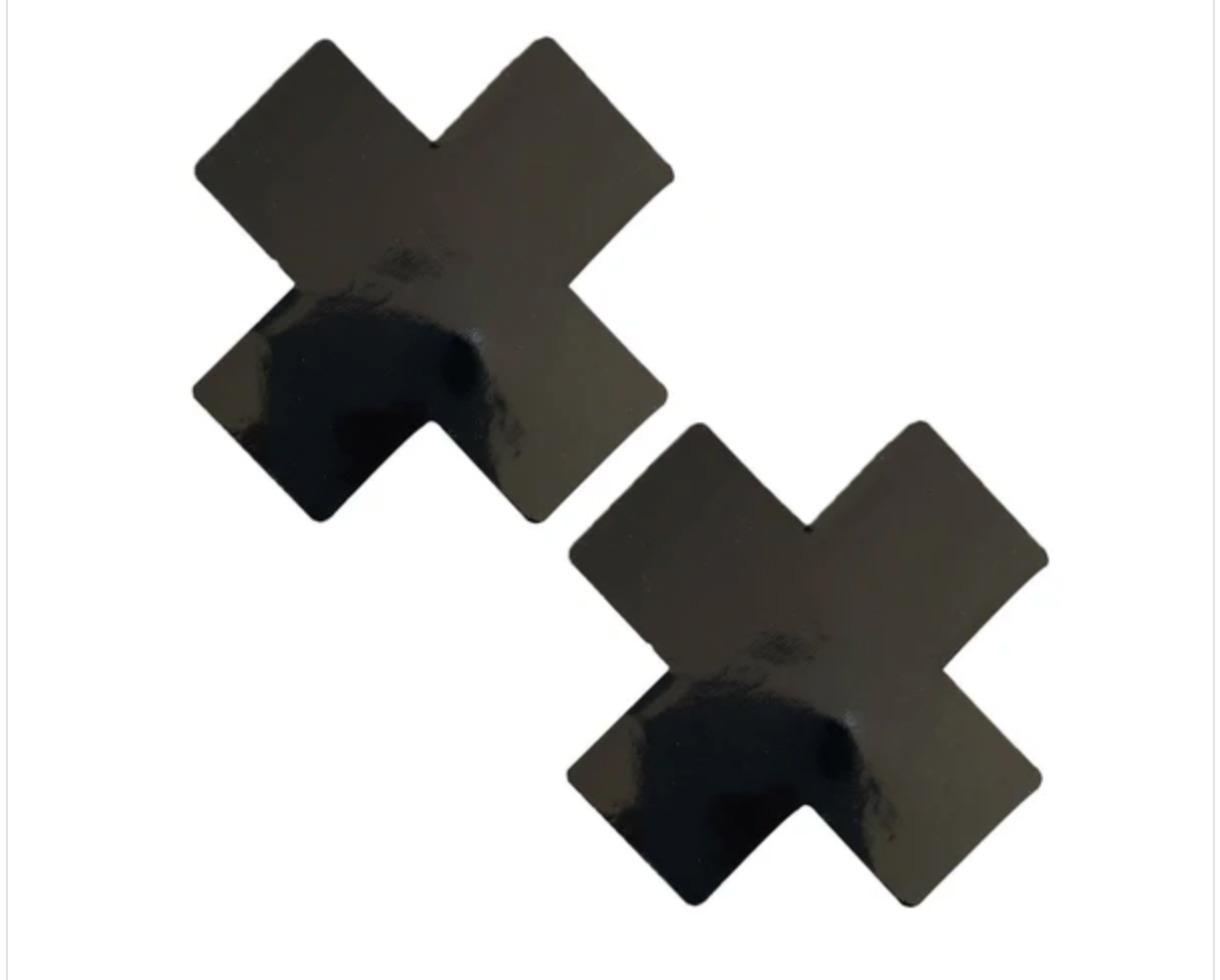 Neva Nude Dom Squad Black Wet Vinyl X Factor Nipple Cover Pasties