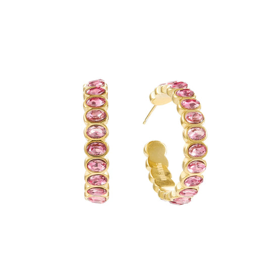 Bijoux De Mimi Sophie Chunky Earrings - Gold & Pink