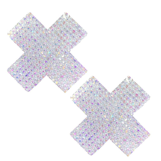 Neva Nude Super Bling Iridescent Crystal Jewel X Factor Nipple Cover Pasties