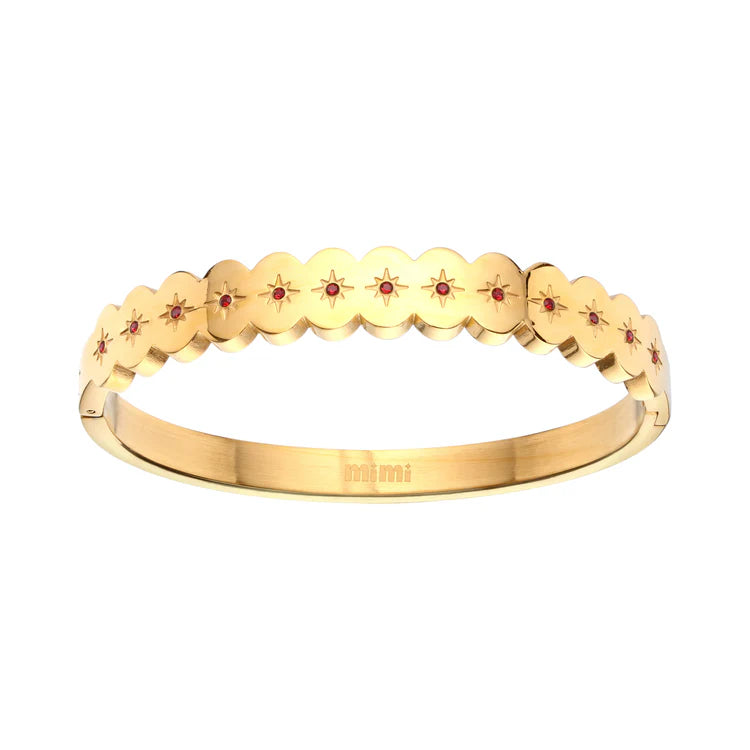 Bijoux De Mimi Tallulah Bangle Gold & Red