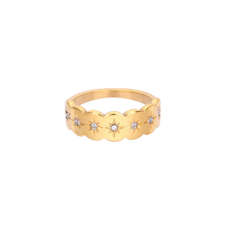 Bijoux De Mimi Tallulah Gold & Crystal Ring