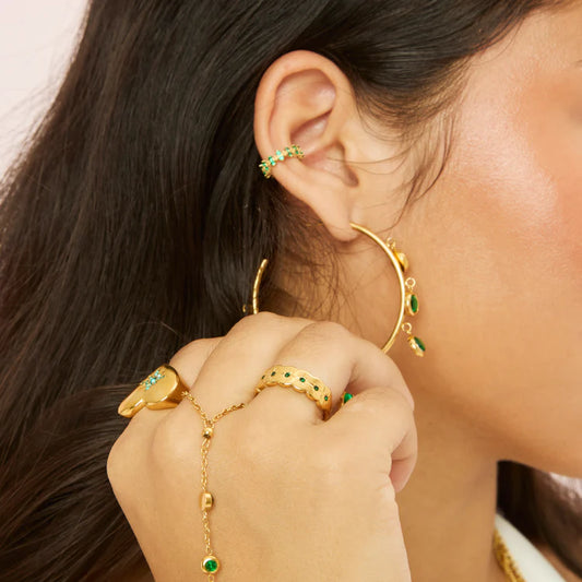 Bijoux De Mimi Tallulah Gold & Green Ring