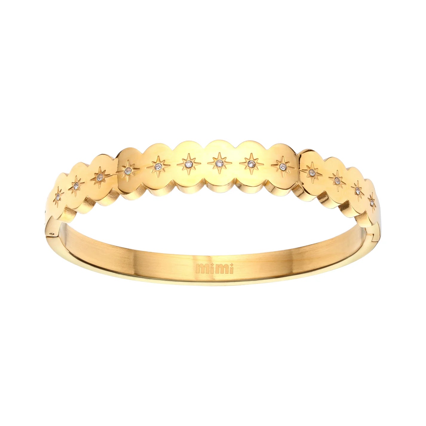 Bijoux De Mimi Tallulah Scallop Star Bangle - Gold & Crystal
