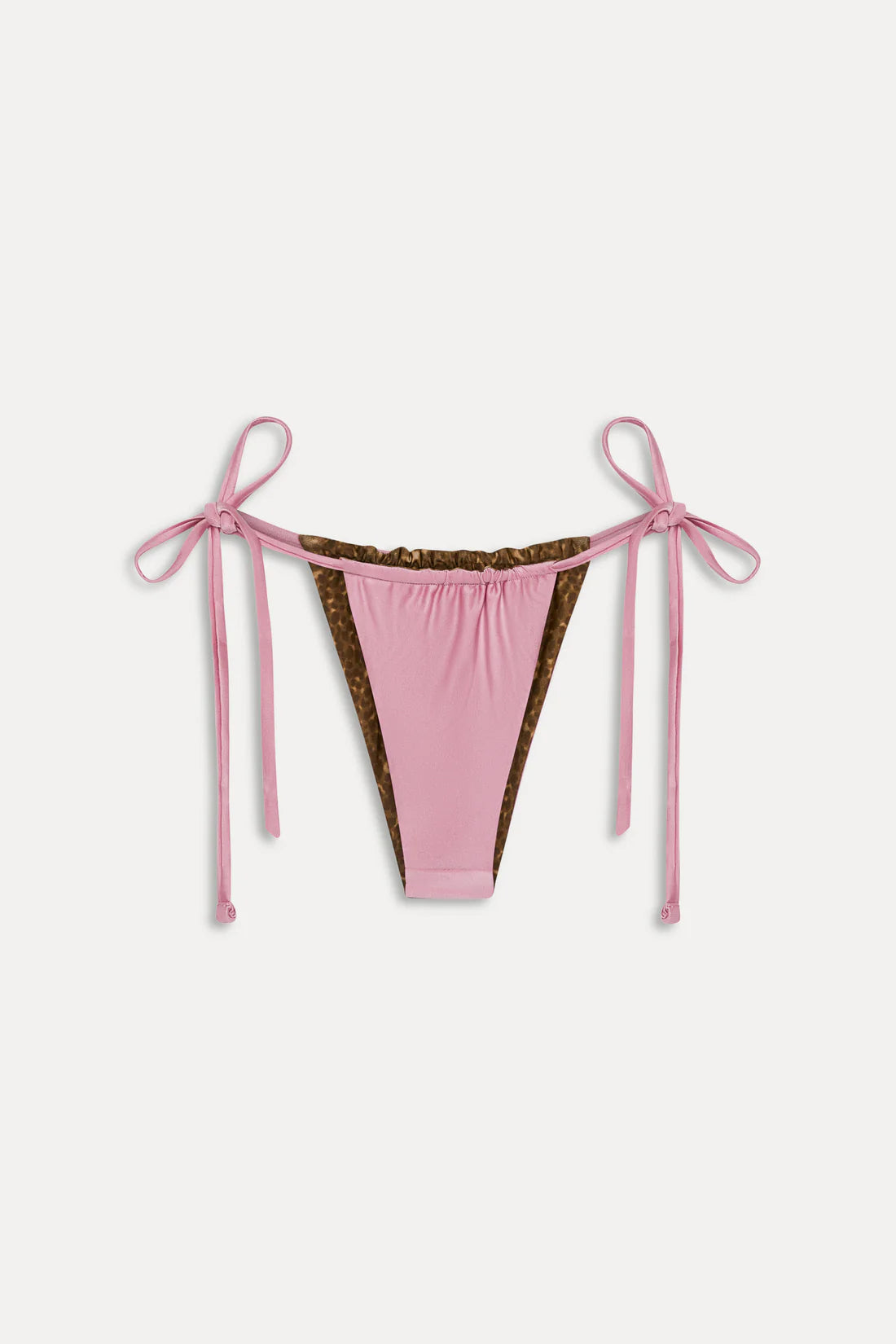 Frankies Bikinis Ari Satin Top & Tia Satin Bottom - Vintage Cheetah (Reversible)