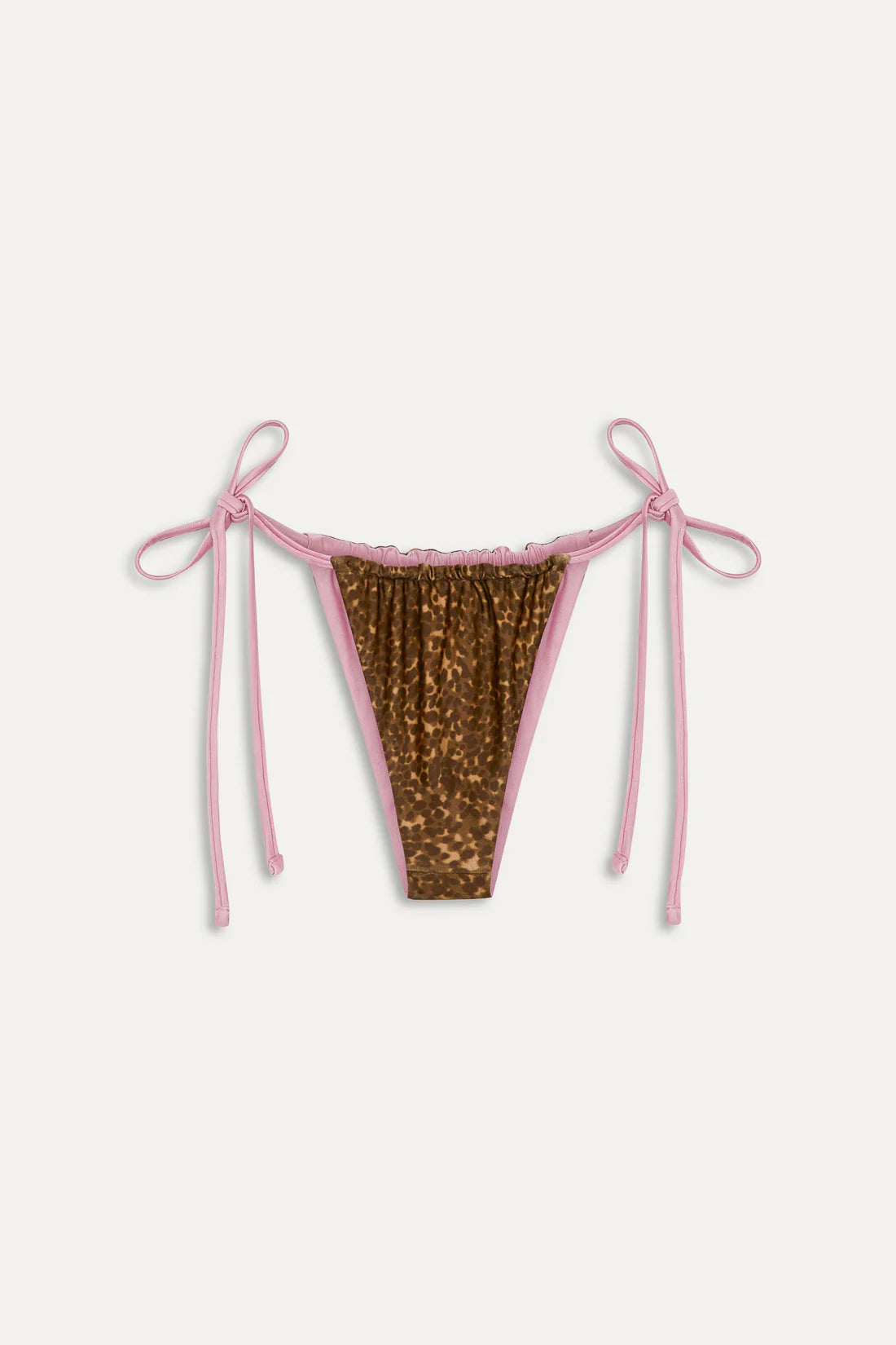 Frankies Bikinis Ari Satin Top & Tia Satin Bottom - Vintage Cheetah (Reversible)
