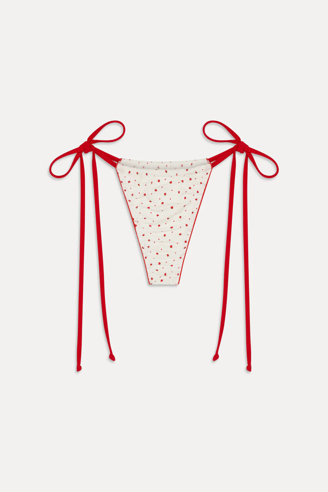 Frankies Bikinis Tidal Skimpy Halter Bikini Top & Tidal Micro String Bikini Bottom - Tiny Berry