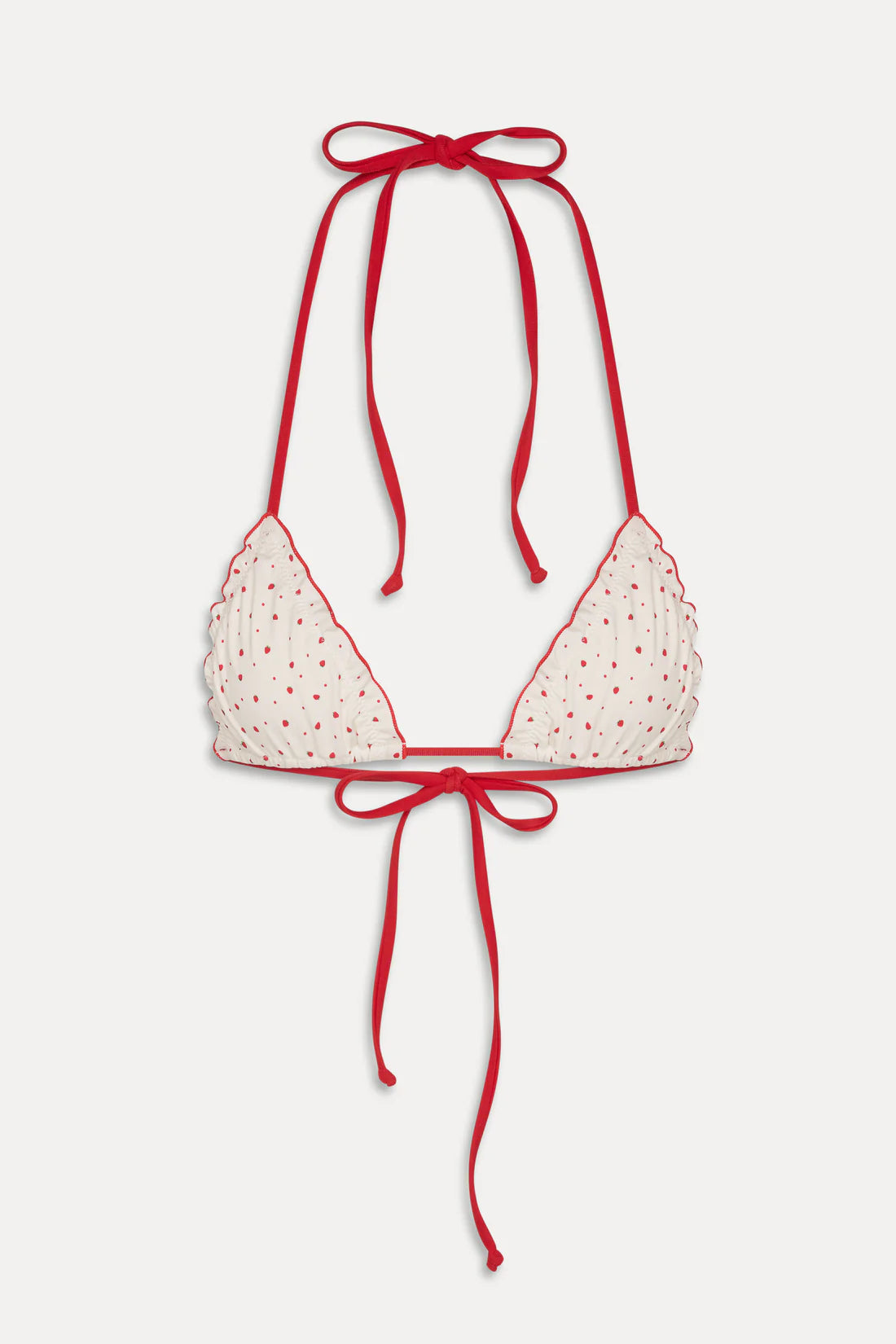 Frankies Bikinis Tidal Skimpy Halter Bikini Top & Tidal Micro String Bikini Bottom - Tiny Berry