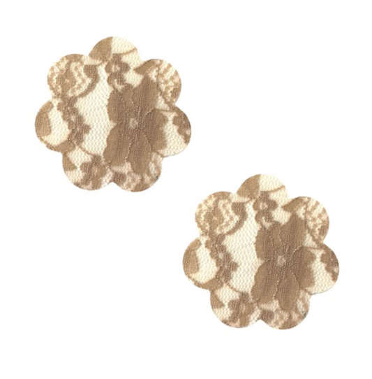 Neva Nude Toffee Nude Lace Back To BAEsics Petal Nipple Cover Pasties