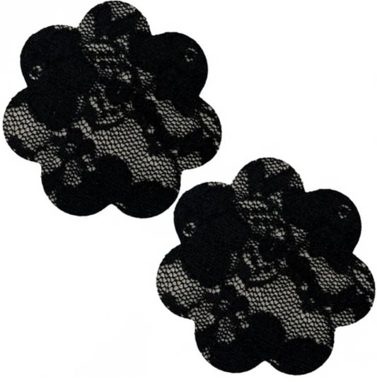 Neva Nude Vogue Queen Status Plus Size Black Lace Petal Nipple Cover Pasties