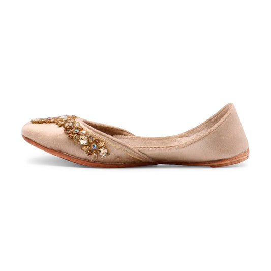 Aryaa Jutti Sparkle Sandal - Beige