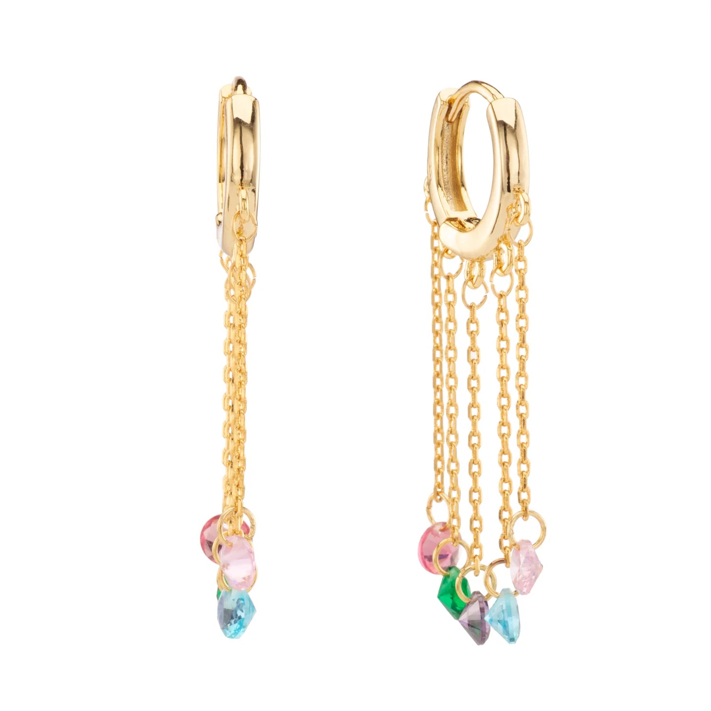 Bijoux De Mimi Alisa Gold Rainbow Huggie Earrings