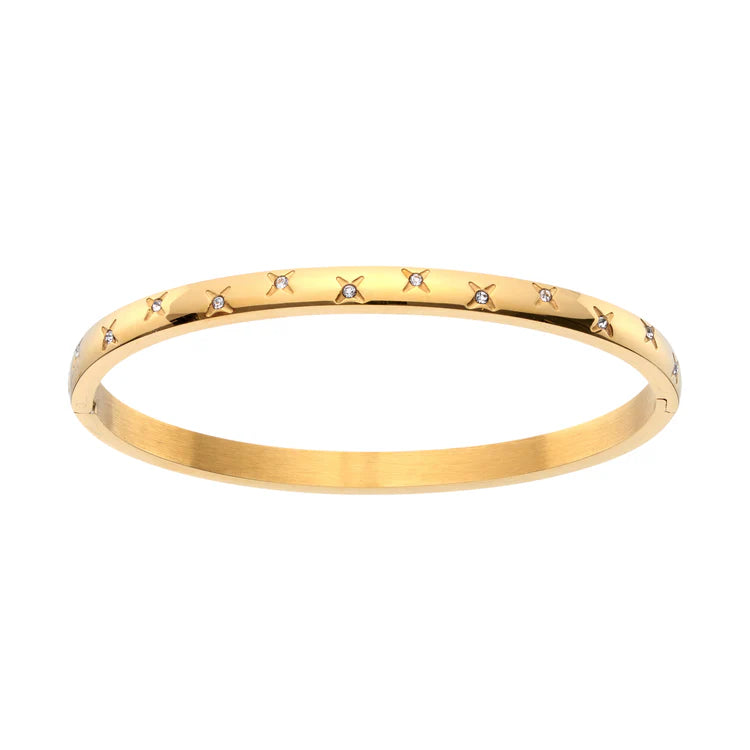 Bijoux De Mimi Amelia Crystal Gold Star Bangle