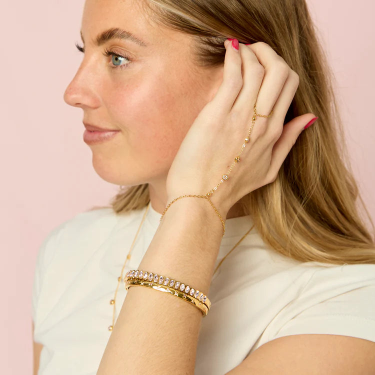 Bijoux De Mimi Amelia Star Bangle - Gold & Pink