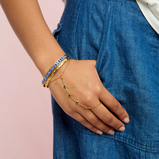 Bijoux De Mimi Amelia Star Bangle - Gold & Blue