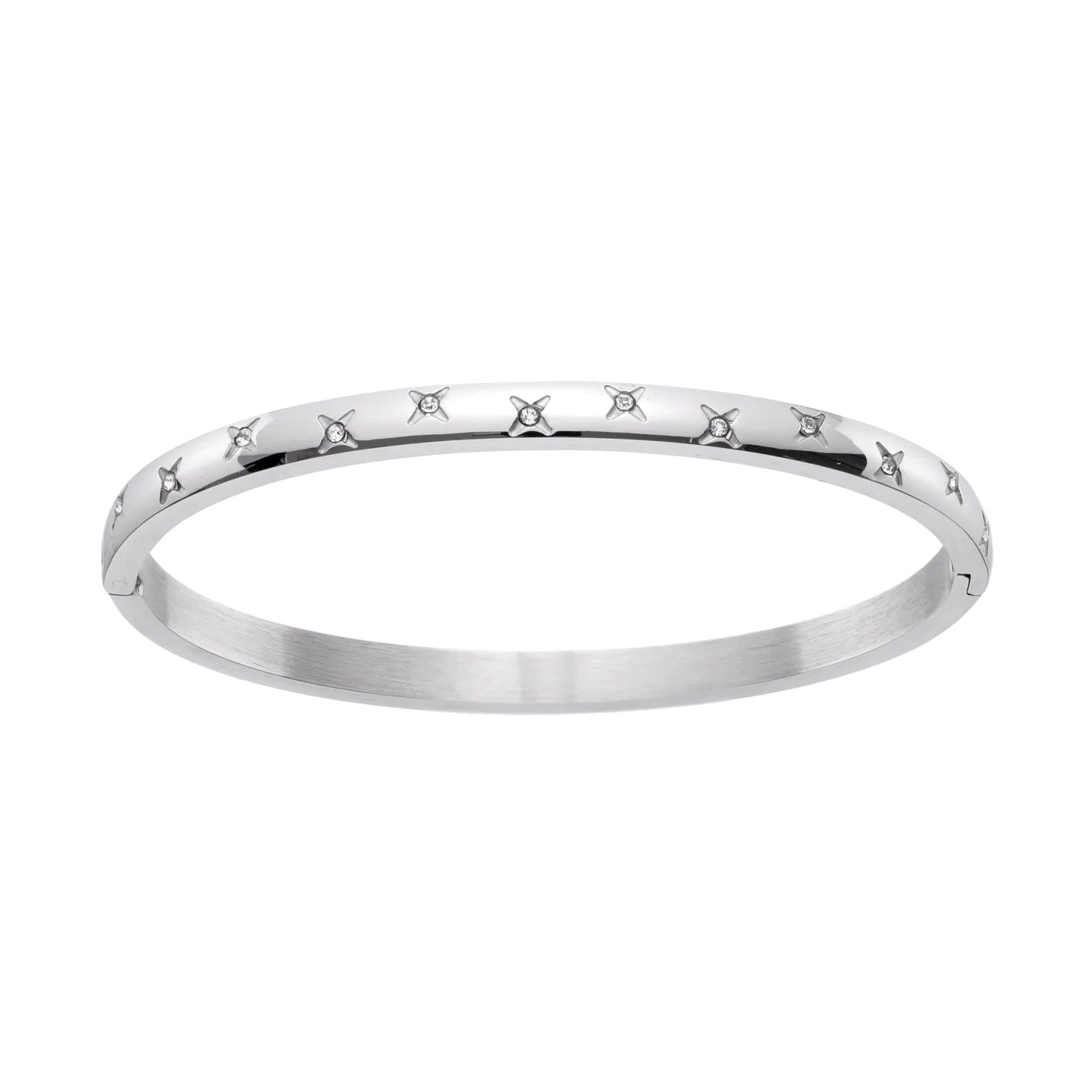 Bijoux De Mimi Amelia Star Bangle - Silver & Crystal
