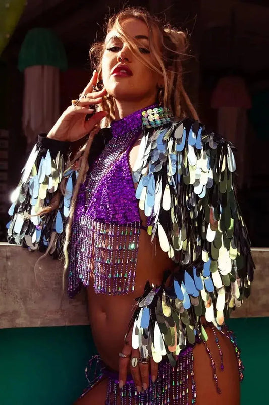 Silver Angel Dust Sequin Jacket