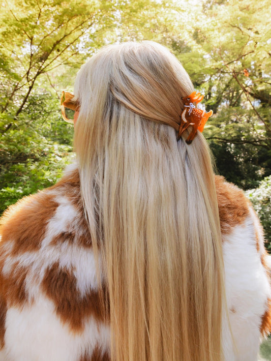 Solar Eclipse Hand-Painted Fawn Claw Hair Clip COMING SOON