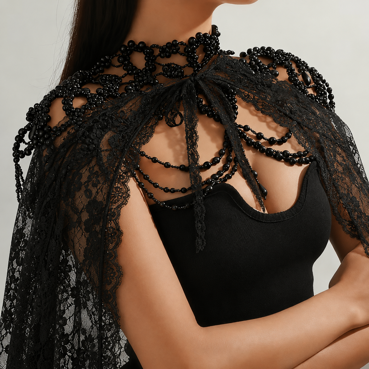 Black Pearl Shoulders Necklace
