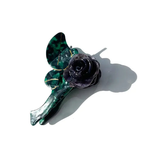 Solar Eclipse Black Rose Stem Claw Clip