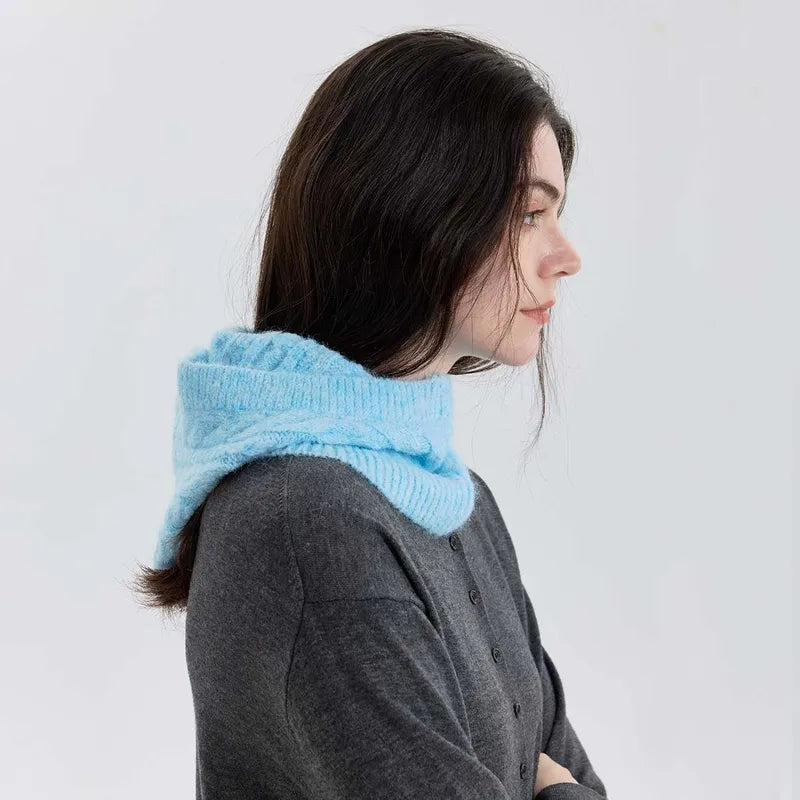 Knitted Balaclava Snood - Sky Blue