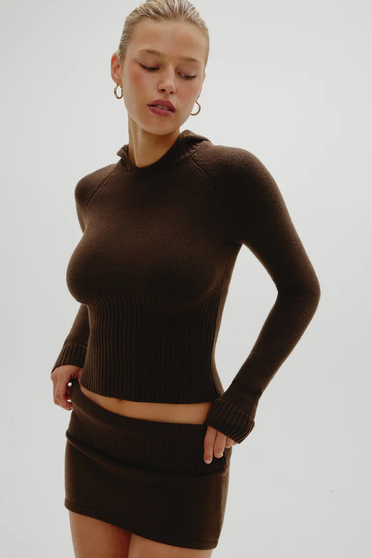 Frankies Bikinis Briar Mini Skort - Chocolate Brown