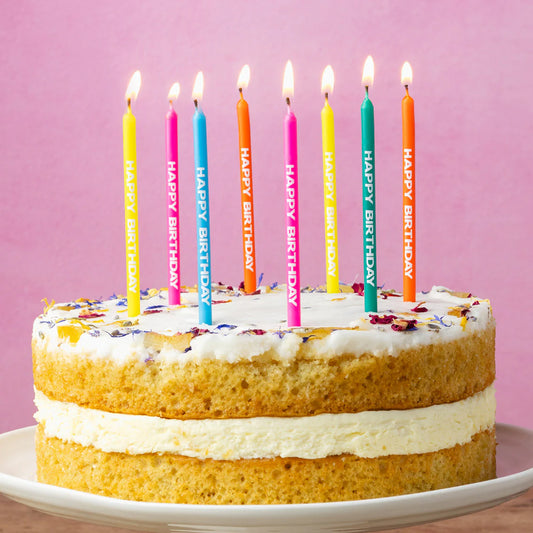 Birthday Brights Printed 'Happy Birthday' Cake Candles