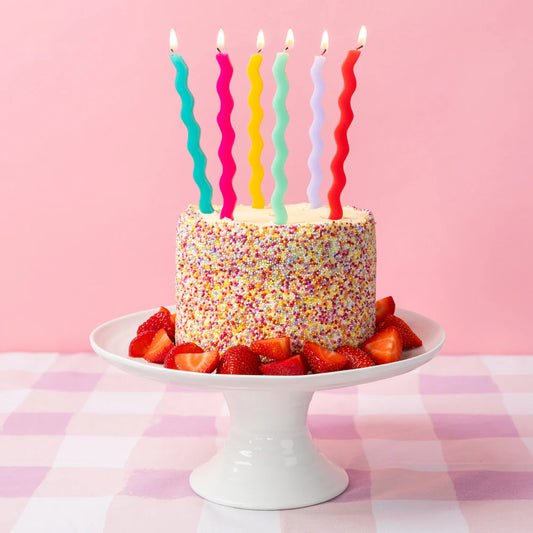 Birthday Brights Wavy Tall Cake Candles