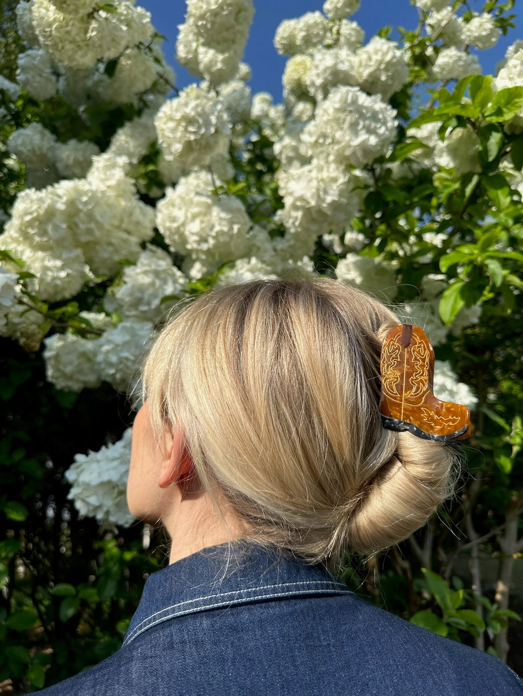 Solar Eclipse Brown Cowboy Boot Claw Clip
