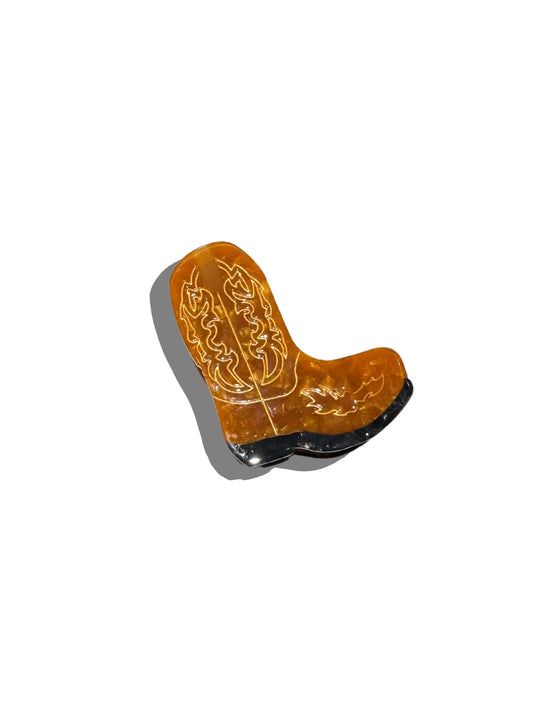 Solar Eclipse Brown Cowboy Boot Claw Clip