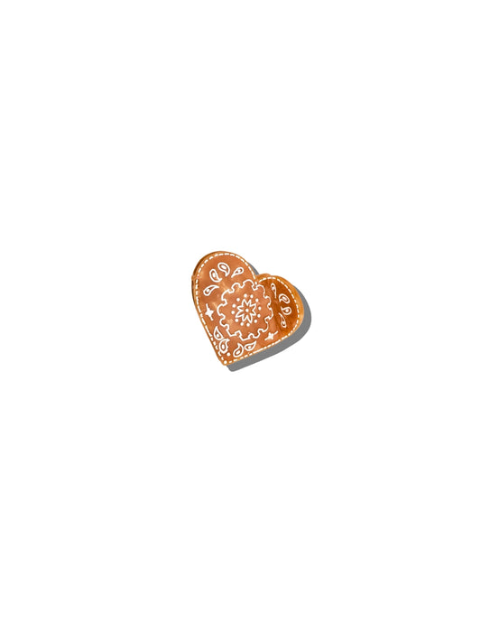 Solar Eclipse Brown Mini Paisley Heart Claw Clip