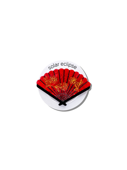 Solar Eclipse Hand-painted Vintage Fan Grip Charm