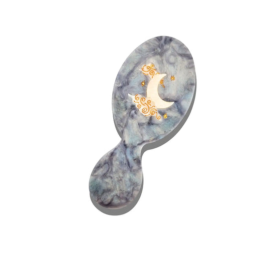 Solar Eclipse Handpainted Celestial Moon Handbag Hero Mini Hairbrush