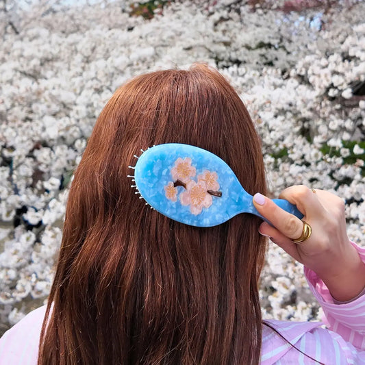 Solar Eclipse Cherry Blossom Hairbrush
