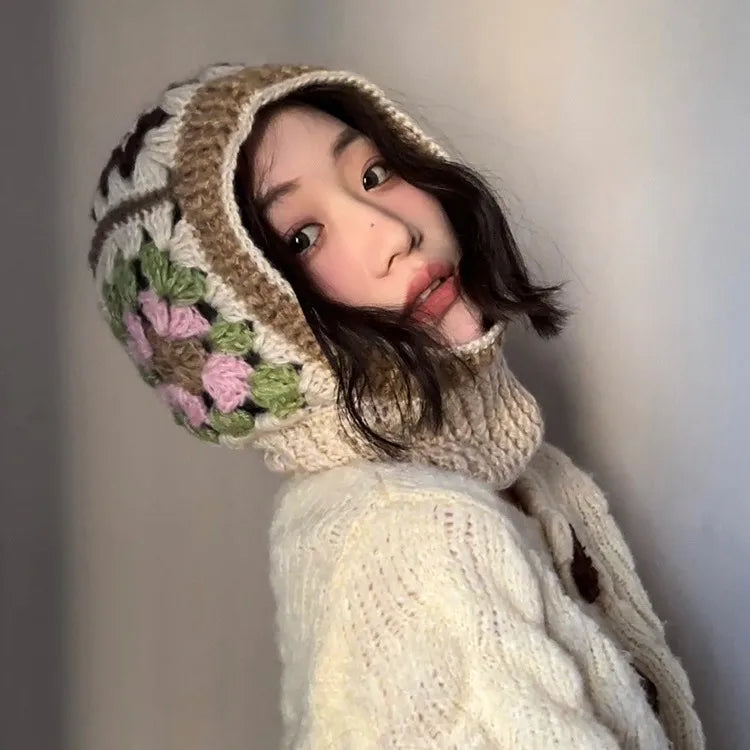 COMING SOON Crochet Floral Snood - Beige