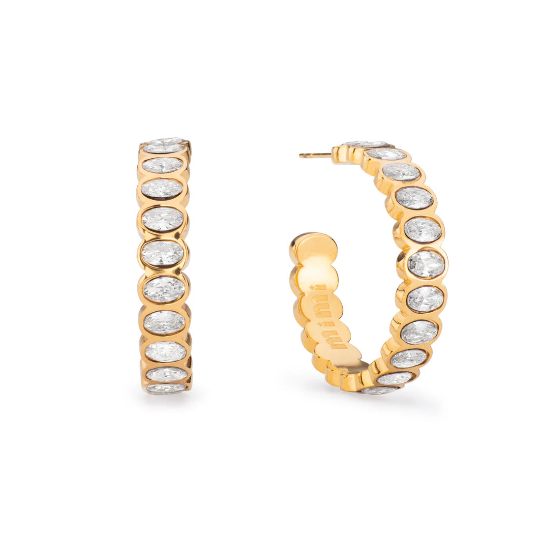 Bijoux De Mimi Sophie Crystal Gold Chunky Earrings