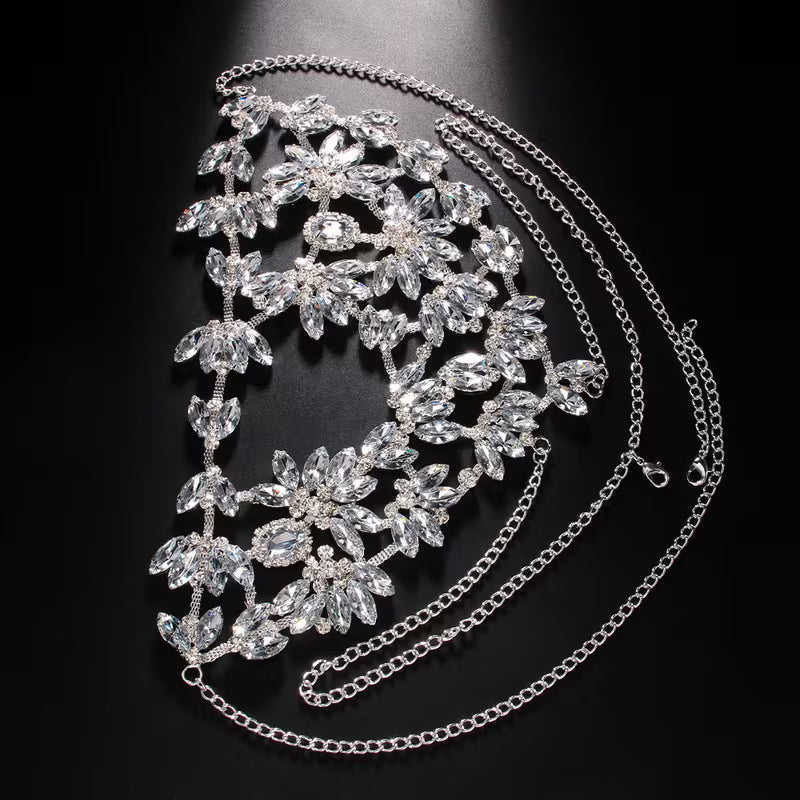 Crystal Half Skull Jewelled Mask