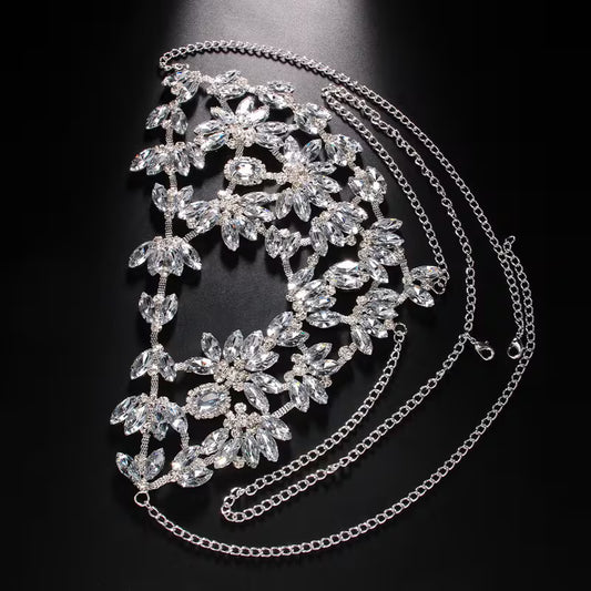 Crystal Half Skull Jewelled Mask
