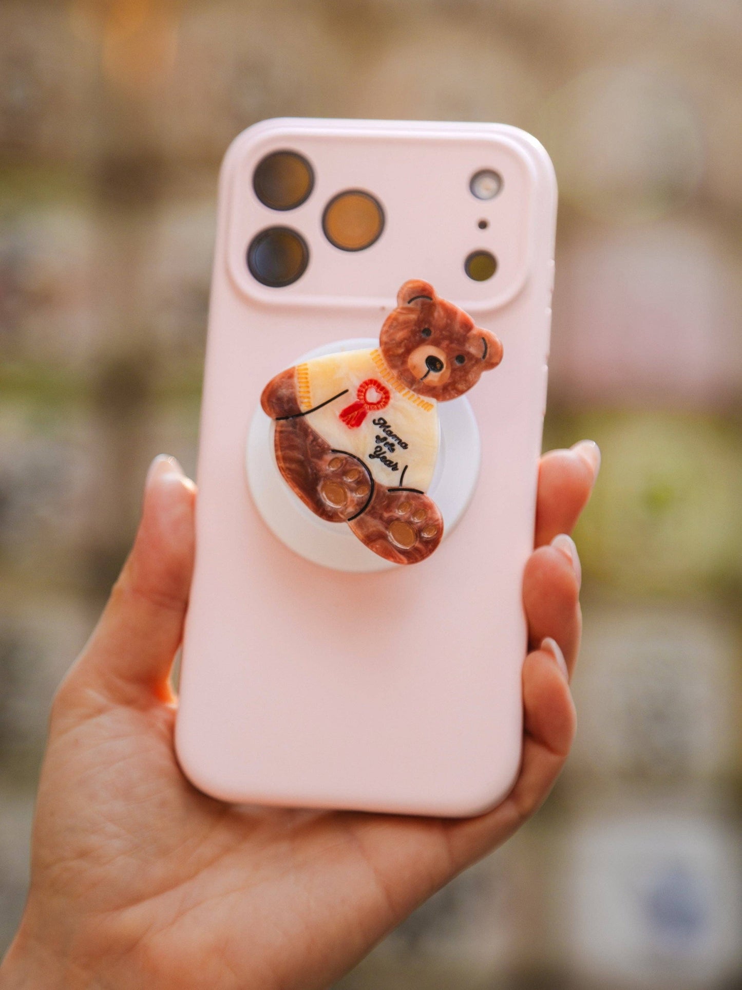 Solar Eclipse Hand-painted Mama Bear GripCharm