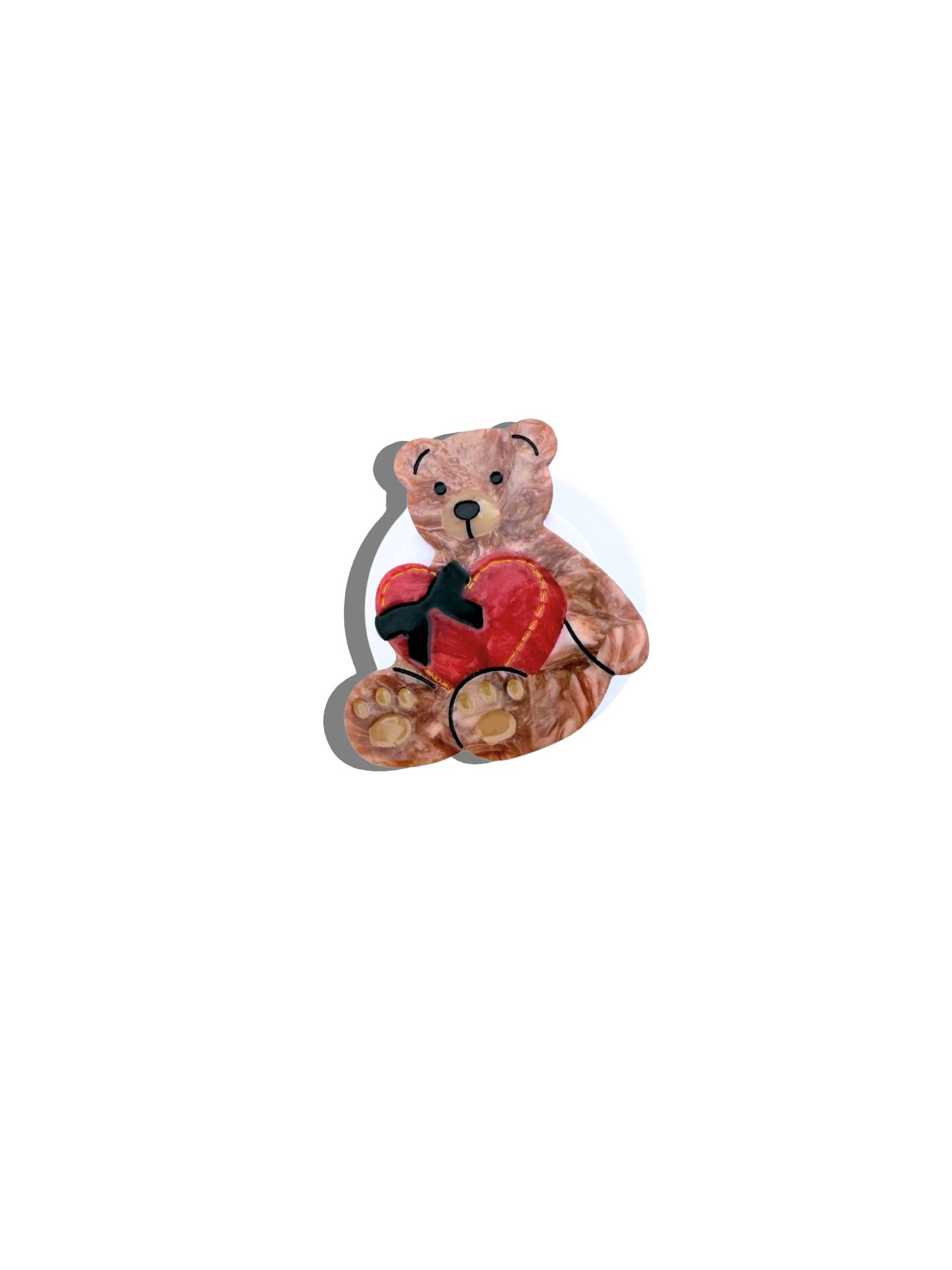 Solar Eclipse Hand-painted Heart Teddy GripCharm