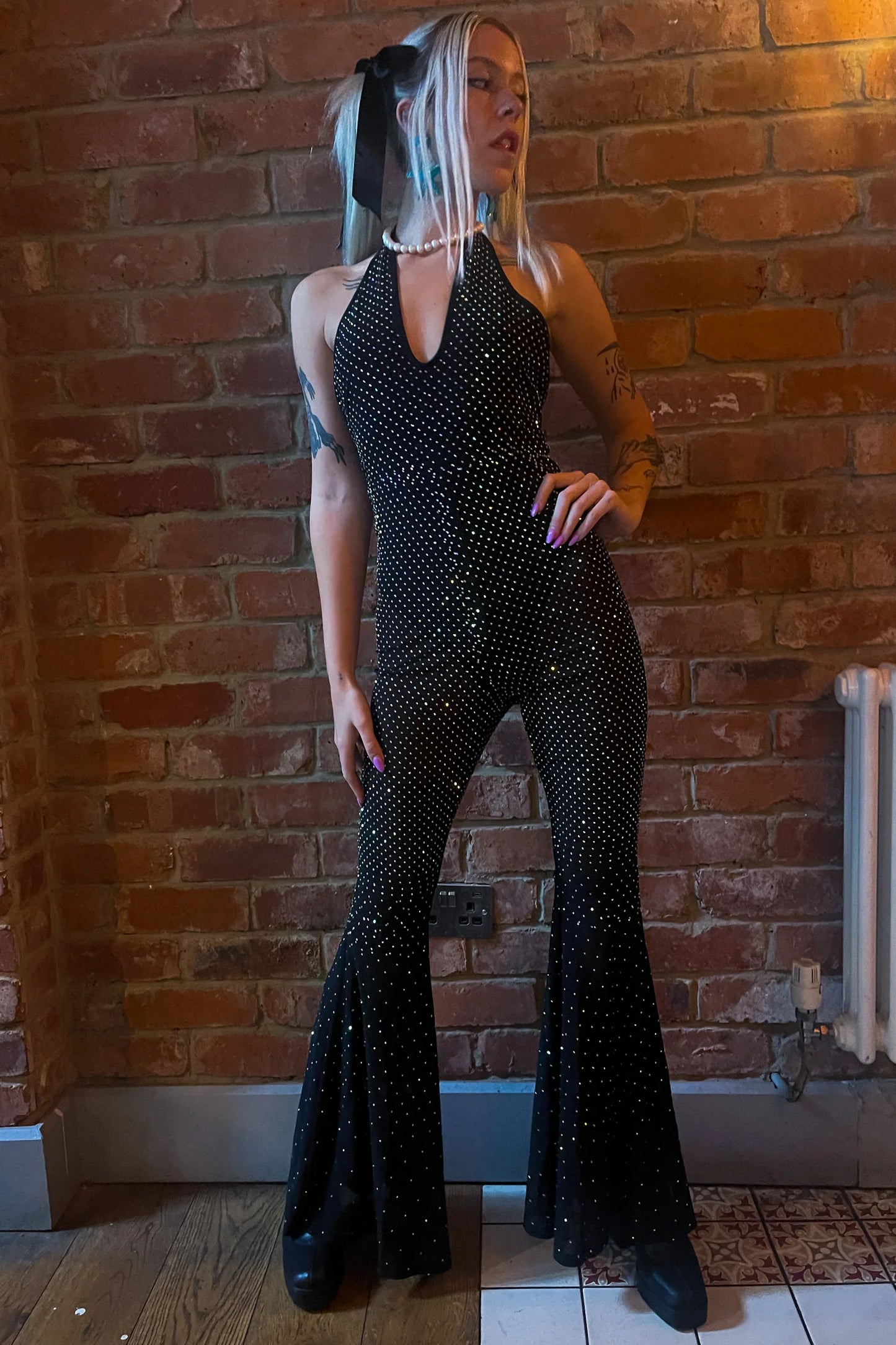 Disco Rhinestone Catsuit